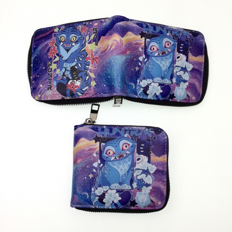 K-Pop Demon Hunters Short zipper card wallet with foreskin clip 12X10CM