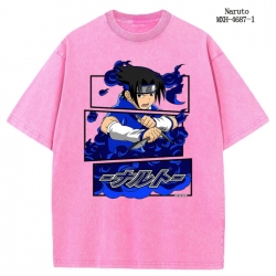 Naruto Anime peripheral pure cotton washed and worn T-shirt from S to 4XL