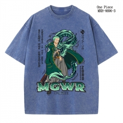 One Piece Anime peripheral pure cotton washed and worn T-shirt from S to 4XL