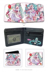 Hatsune Miku 3D concave convex two fold short card wallet wallet wallet 11X9.5X2cm 65G