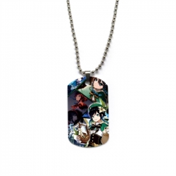 Genshin Impact Anime double-sided full color printed military brand necklace price for 5 pcs