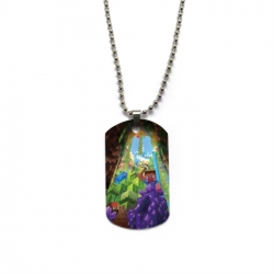 Minecraft Anime double-sided full color printed military brand necklace price for 5 pcs