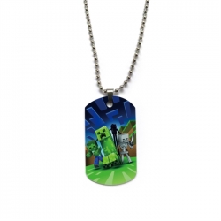 Minecraft Anime double-sided full color printed military brand necklace price for 5 pcs