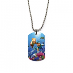 Minecraft Anime double-sided full color printed military brand necklace price for 5 pcs