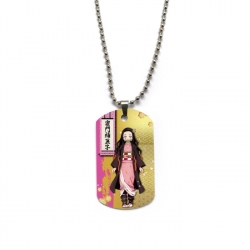 Demon Slayer Kimets Anime double-sided full color printed military brand necklace price for 5 pcs