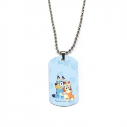 Bluey Anime double-sided full color printed military brand necklace price for 5 pcs