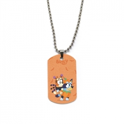 Bluey Anime double-sided full color printed military brand necklace price for 5 pcs