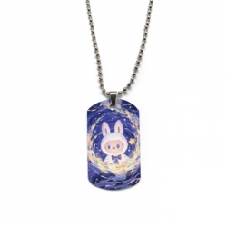 Labubu Anime double-sided full color printed military brand necklace price for 5 pcs