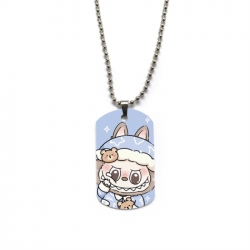 Labubu Anime double-sided full color printed military brand necklace price for 5 pcs