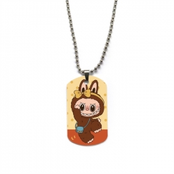Labubu Anime double-sided full color printed military brand necklace price for 5 pcs