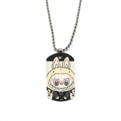 Labubu Anime double-sided full color printed military brand necklace price for 5 pcs