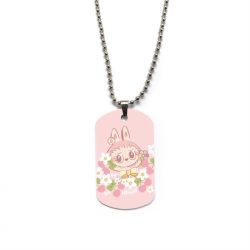 Labubu Anime double-sided full color printed military brand necklace price for 5 pcs