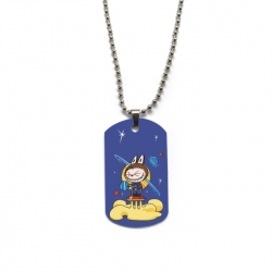 Labubu Anime double-sided full color printed military brand necklace price for 5 pcs