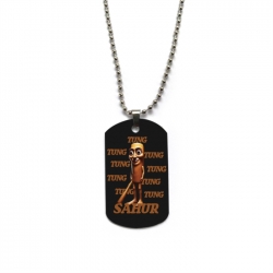 Italian-BrainrotAnime double-sided full color printed military brand necklace price for 5 pcs