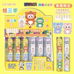 Baby three  Aromatherapy Edition Boxed Student Cartoon Pen Exam Black Neutral Pen 0.5mm a set of 36
