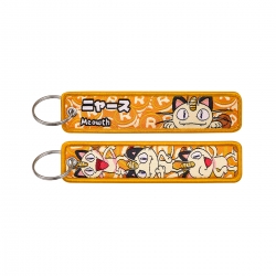 Pokemon Double sided color woven label keychain with thickened hanging rope 13x3cm 10G price for 5 pcs