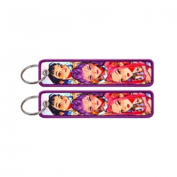 K-Pop Demon Hunters Double sided color woven label keychain with thickened hanging rope 13x3cm 10G price for 5 pcs
