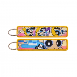 The Powerpuff Girls Double sided color woven label keychain with thickened hanging rope 13x3cm 10G price for 5 pcs