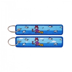 Kiki's Delivery Service Double sided color woven label keychain with thickened hanging rope 13x3cm 10G price for 5 pcs