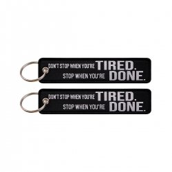 Letter Double sided color woven label keychain with thickened hanging rope 13x3cm 10G price for 5 pcs