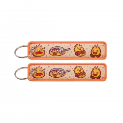 Hauru no ugoku shiro Double sided color woven label keychain with thickened hanging rope 13x3cm 10G price for 5 pcs