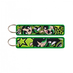 The Powerpuff Girls Double sided color woven label keychain with thickened hanging rope 13x3cm 10G price for 5 pcs
