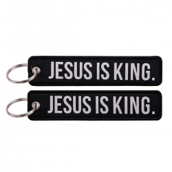 Letter Double sided color woven label keychain with thickened hanging rope 13x3cm 10G price for 5 pcs