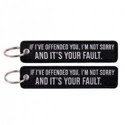 Letter Double sided color woven label keychain with thickened hanging rope 13x3cm 10G price for 5 pcs
