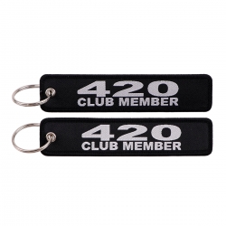 Letter Double sided color woven label keychain with thickened hanging rope 13x3cm 10G price for 5 pcs