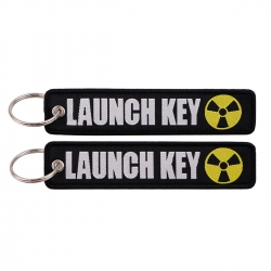 Letter Double sided color woven label keychain with thickened hanging rope 13x3cm 10G price for 5 pcs