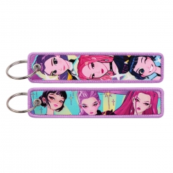 K-Pop Demon Hunters Double sided color woven label keychain with thickened hanging rope 13x3cm 10G price for 5 pcs