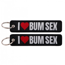 Letter Double sided color woven label keychain with thickened hanging rope 13x3cm 10G price for 5 pcs