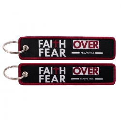 Letter Double sided color woven label keychain with thickened hanging rope 13x3cm 10G price for 5 pcs