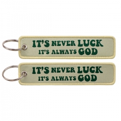 Letter Double sided color woven label keychain with thickened hanging rope 13x3cm 10G price for 5 pcs