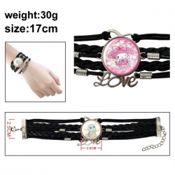 Sanrio Anime bracelet multi-layer leather gemstone bracelet price for 5 pcs