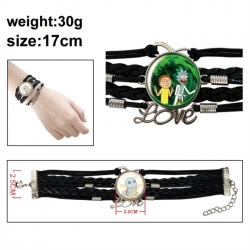 Rick and Morty Anime bracelet multi-layer leather gemstone bracelet price for 5 pcs
