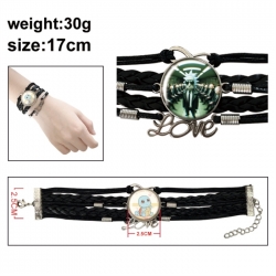 Rick and Morty Anime bracelet multi-layer leather gemstone bracelet price for 5 pcs
