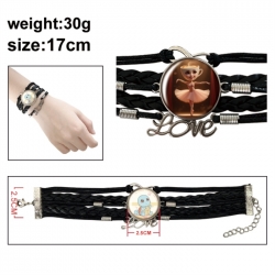 Italian Brainrot Anime bracelet multi-layer leather gemstone bracelet price for 5 pcs