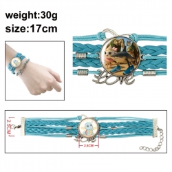 Italian Brainrot Anime bracelet multi-layer leather gemstone bracelet price for 5 pcs