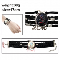 Transformers Anime bracelet multi-layer leather gemstone bracelet price for 5 pcs