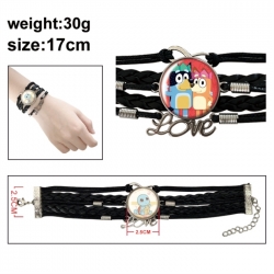 Bluey Anime bracelet multi-layer leather gemstone bracelet price for 5 pcs