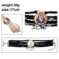Bluey Anime bracelet multi-layer leather gemstone bracelet price for 5 pcs