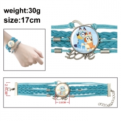 Bluey Anime bracelet multi-layer leather gemstone bracelet price for 5 pcs