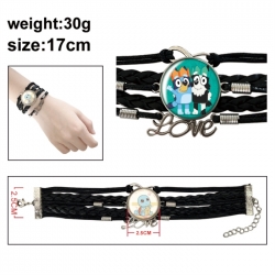 Bluey Anime bracelet multi-layer leather gemstone bracelet price for 5 pcs
