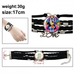 Bluey Anime bracelet multi-layer leather gemstone bracelet price for 5 pcs