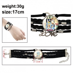 Bluey Anime bracelet multi-layer leather gemstone bracelet price for 5 pcs