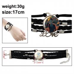 Chainsaw  Anime bracelet multi-layer leather gemstone bracelet price for 5 pcs