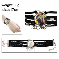 Chainsaw  Anime bracelet multi-layer leather gemstone bracelet price for 5 pcs