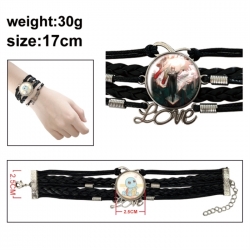 Chainsaw  Anime bracelet multi-layer leather gemstone bracelet price for 5 pcs