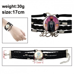 Chainsaw  Anime bracelet multi-layer leather gemstone bracelet price for 5 pcs